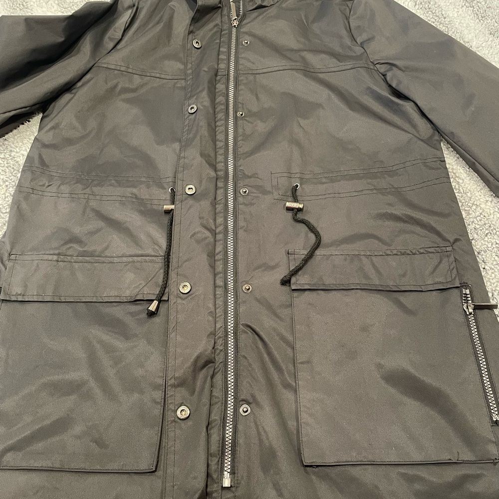 Yoki Men's Charcoal Raincoat